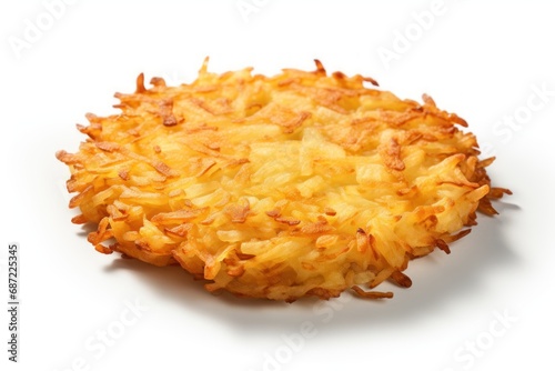 A single hash browns isolated on white background photo