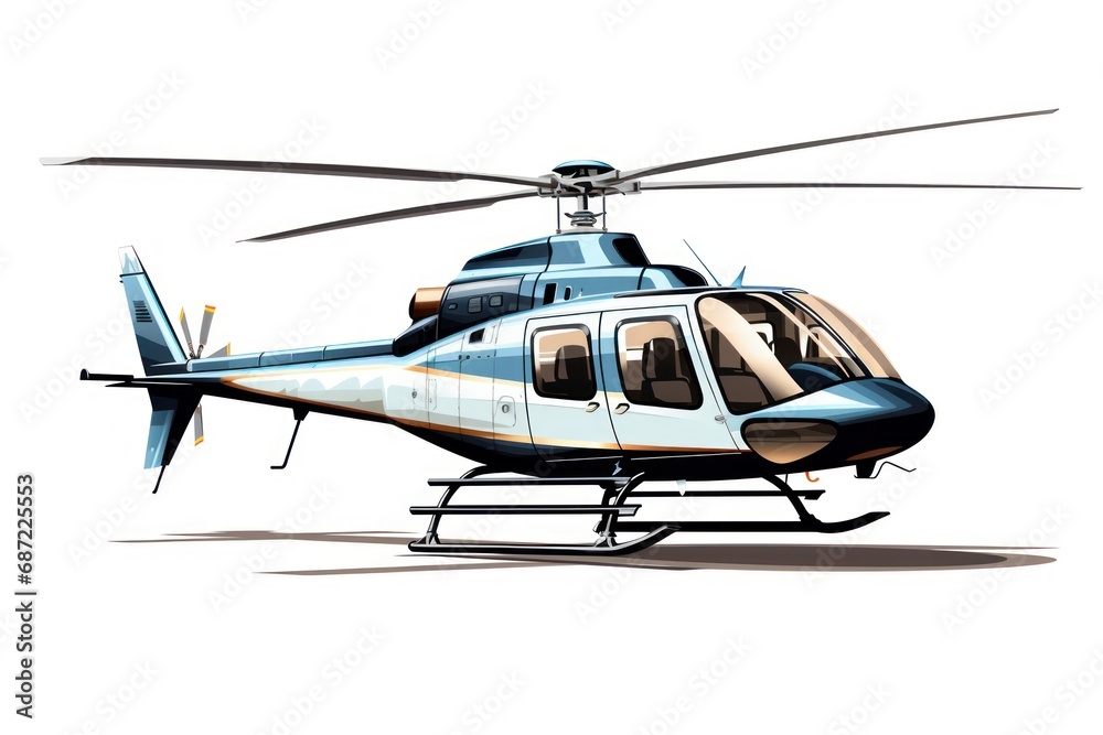 A single helicopter isolated on white background