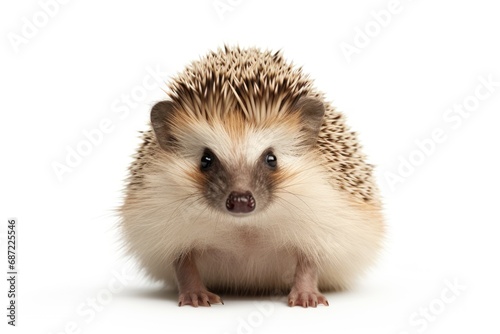 A single hedgehog isolated on white background