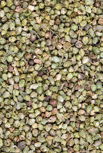 Organic Heap of dried thyme seeds