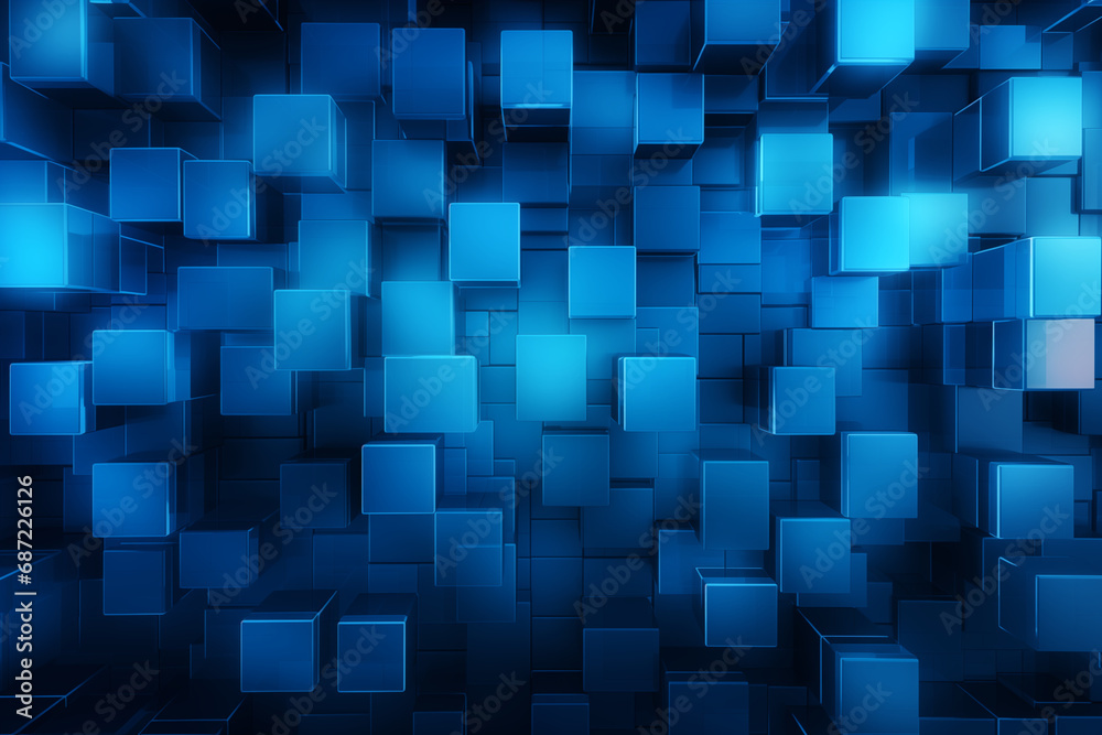 Blue blocks abstract shiny cubes background with blue squares and rectangles shape illustration Blue blocks abstract shiny cubes background with blue squares and rectangles shape illustration