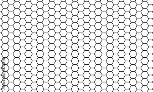abstract black hexagon pattern art.