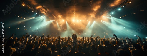 A pulsating sea of ecstatic concert-goers engulfed the vibrant stage, as the electrifying music and dazzling lights ignited a frenzy of entertainment at the music venue