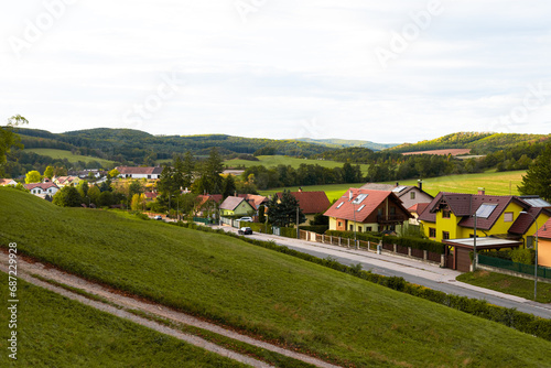 View on the the hills from Heiligenkreuz Abbey in autumn, Austria photo