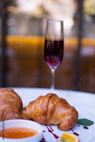 Croissant and prosecco