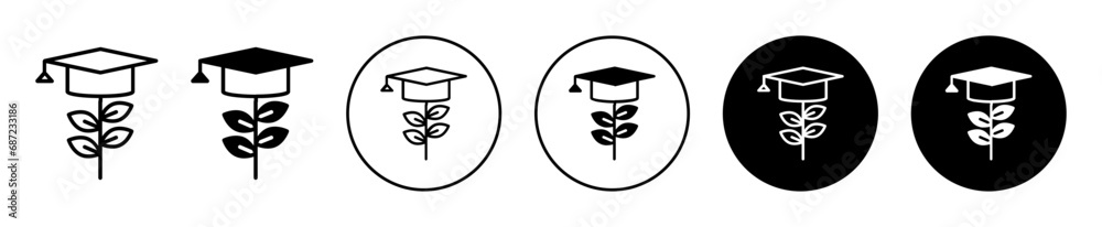 Knowledge Growing icon. growing knowledge base while studying education symbol set. Information or school knowledge growth concept vector line logo Knowledge Growing icon. growing knowledge base while studying education symbol set. Information or school knowledge growth concept vector line logo
