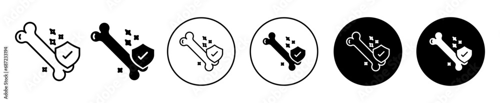 Strong healthy bones icon. firm bone joint of pet animal like dog cat symbol set. strong healthy skeletal joint and bone with care and prevention vector line logo Strong healthy bones icon. firm bone joint of pet animal like dog cat symbol set. strong healthy skeletal joint and bone with care and prevention vector line logo