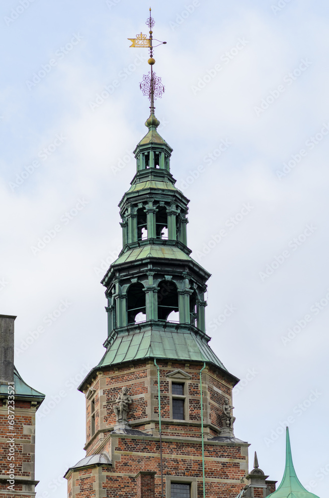 Rosenborg Castle in Copenhagen, Denmark, tower Rosenborg Castle in Copenhagen, Denmark, tower