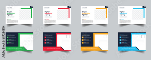 Modern Creative Corporate Post Card Template, Vector Template for Opening Invitation Editable, Professional Business Postcard Design, Event Card Design, Invitation Design, Direct Mail EDDM Template