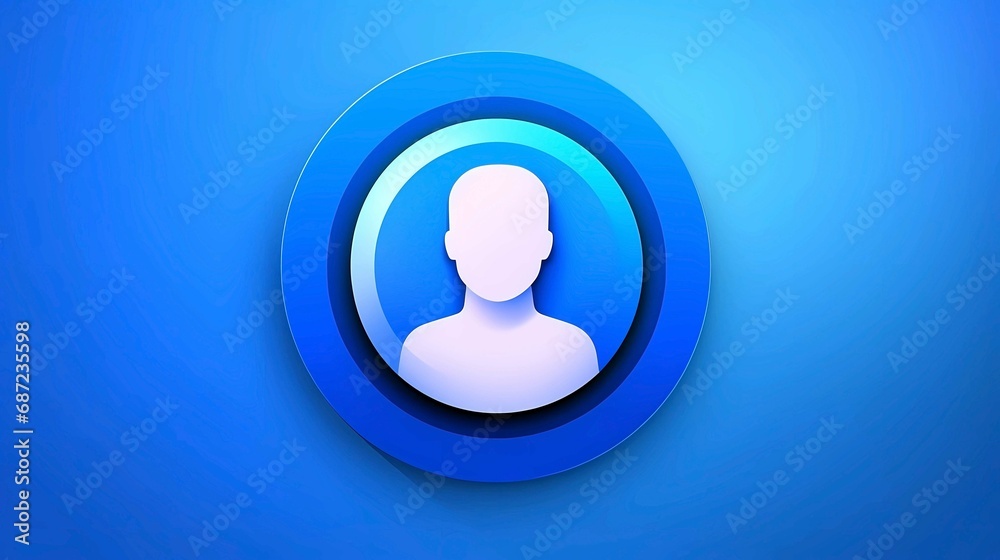 User icon 3d illustration Blue background for Web design, Generative AI illustrations. User icon 3d illustration Blue background for Web design, Generative AI illustrations.