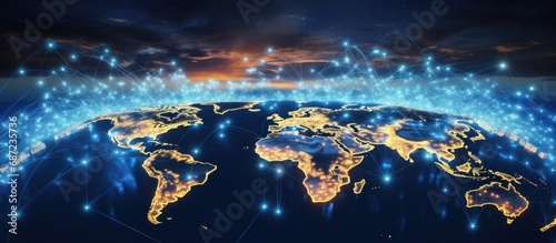 Abstract world map digitally for business global connection