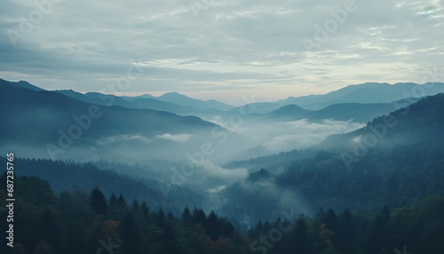 Foggy Mountain Landscape © wiizii