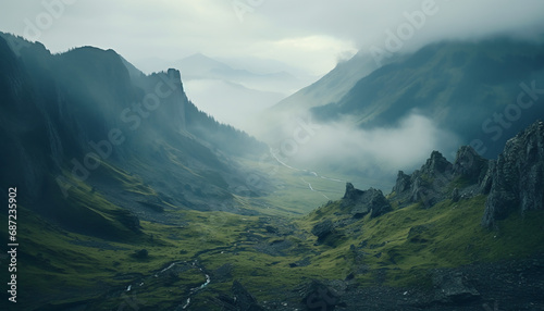 Foggy Mountain Landscape