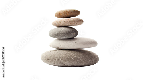 Stack of zen stones isolated on transparent background  PNG image with background removed  Created with Generative Ai technology.