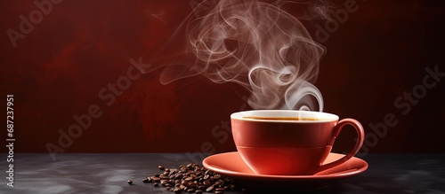 Steaming java and puff Copy space image Place for adding text or design
