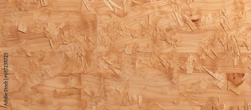 Tileable 3D rendering of a light brown background texture made from compressed wood particle board such as redwood pine oak fiberboard plywood or OSB Copy space image Place for adding text or d photo