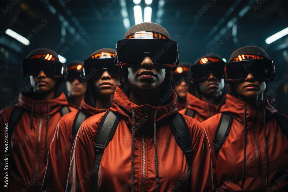 Group of people virtual reality practice Group of people virtual reality practice