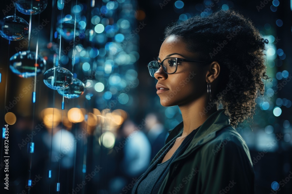 Afro american girl in data centre Afro american girl in data centre