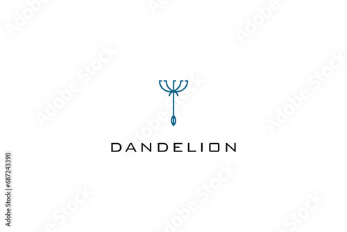Dandelion minimalist template logo design solution