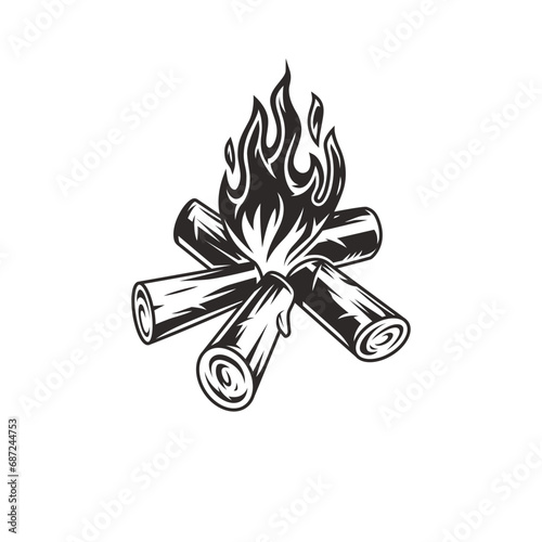 Lagerfeuer, Hiking, Camping - Symbol. Vector