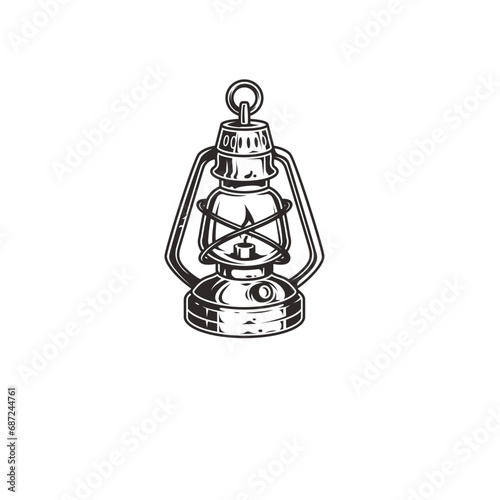 Lampe, Hiking, Camping - Symbol. Vector