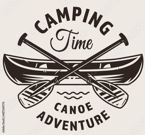 Badge, Hiking, Camping - Symbol. Vector