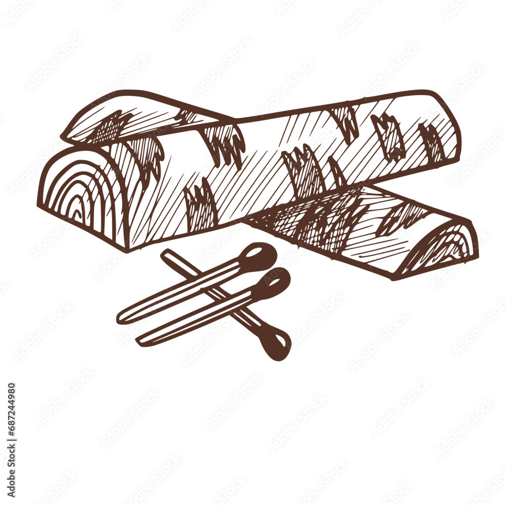 Bushcraft, Hiking, Camping - Symbol. Vector Bushcraft, Hiking, Camping - Symbol. Vector