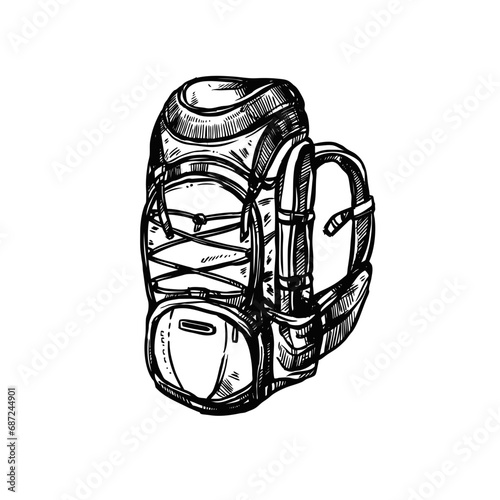 Bushcraft, Hiking, Camping - Symbol. Vector