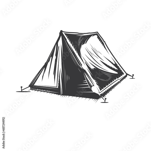 Bushcraft, Hiking, Camping - Symbol. Vector