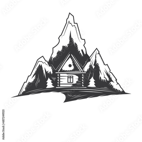 Bushcraft, Hiking, Camping - Symbol. Vector