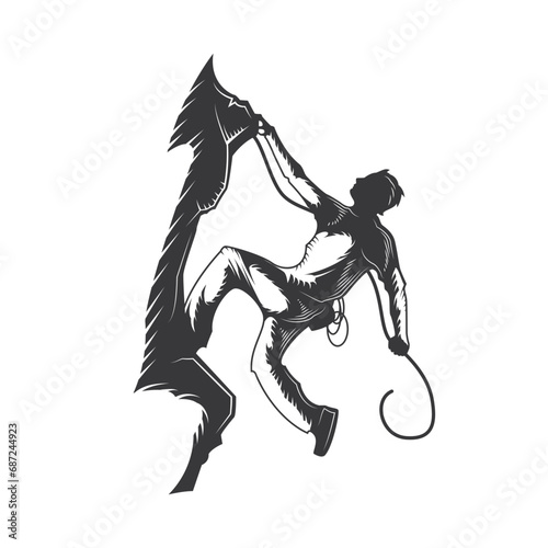 Klettern, Hiking, Camping - Symbol. Vector