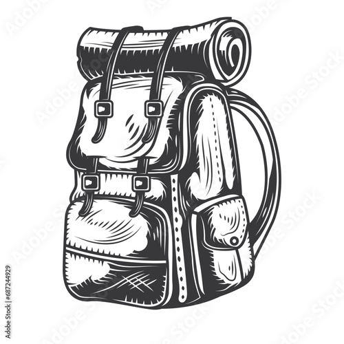 Bushcraft, Hiking, Camping - Symbol. Vector