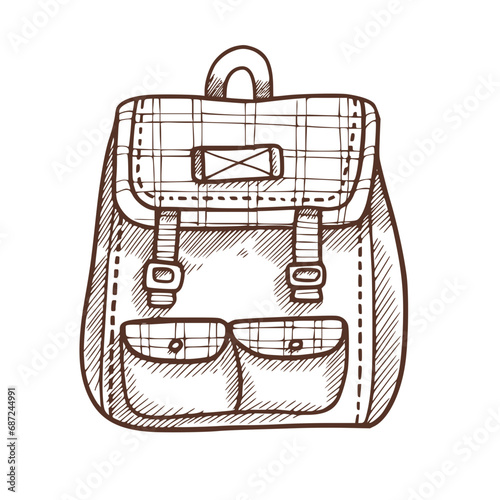Bushcraft, Hiking, Camping - Symbol. Vector
