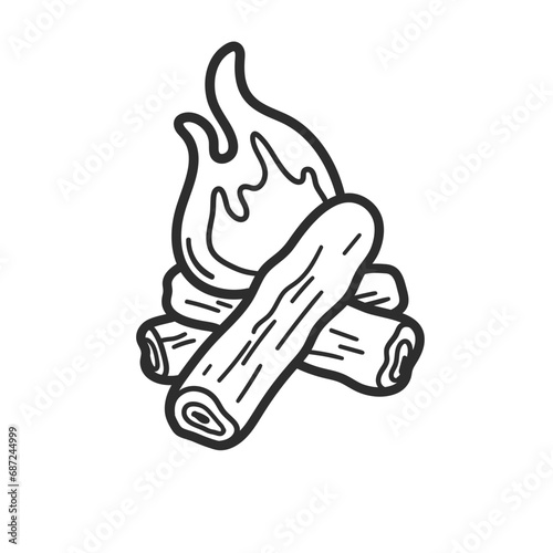 Lagerfeuer, Feuer, Hiking, Camping - Symbol. Vector