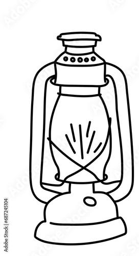 Lampe, Hiking, Camping - Symbol. Vector