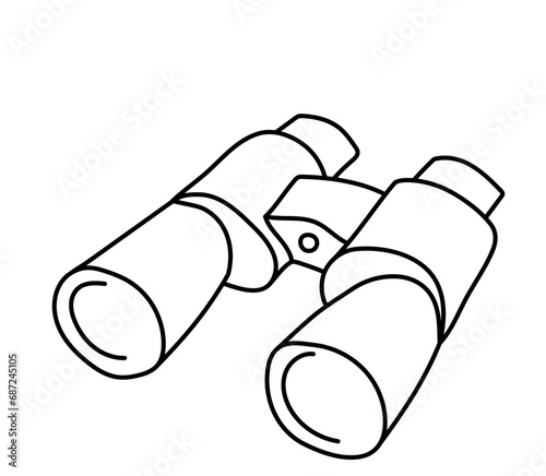 Fernglas, Hiking, Camping - Symbol. Vector