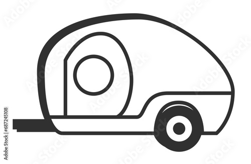 Camper, Hiking, Camping - Symbol. Vector