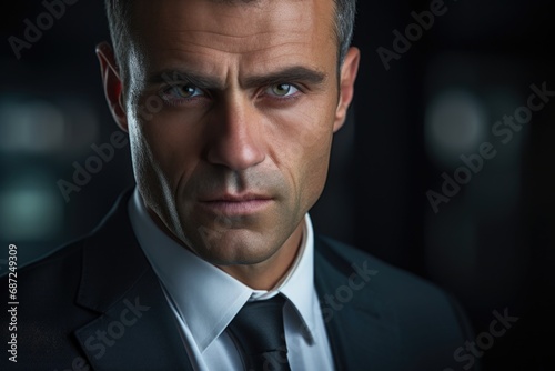 A detailed shot of a professional man wearing a suit and tie. Suitable for business and corporate concepts