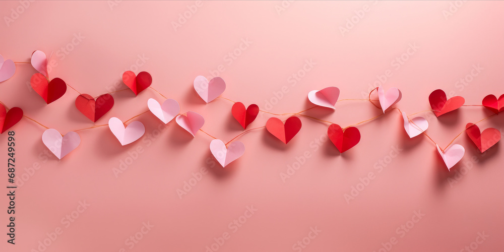 Handcrafted Paper Heart Garland for Valentine's