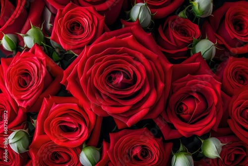 Bouquet of fresh roses  flower bright background. A close up macro shot of a red rose.