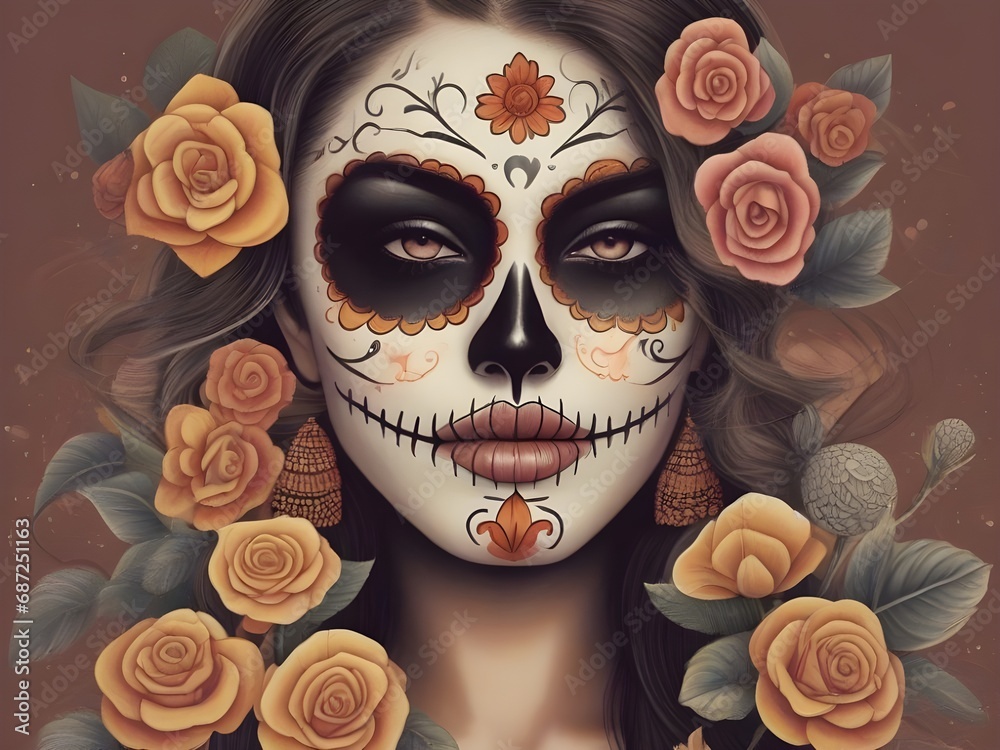 Day of the Dead. Women. Mexican. Generative AI
