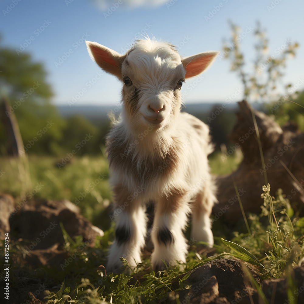 baby goat on the meadow