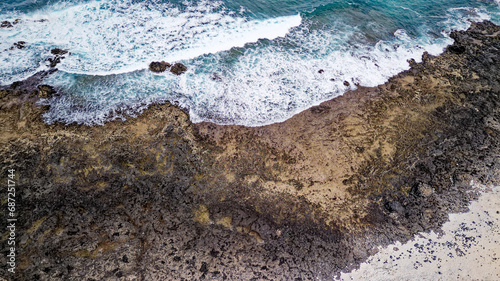 Aerial view of Popcorn Beach - Spain, Canary Islands, Fuerteventura photo