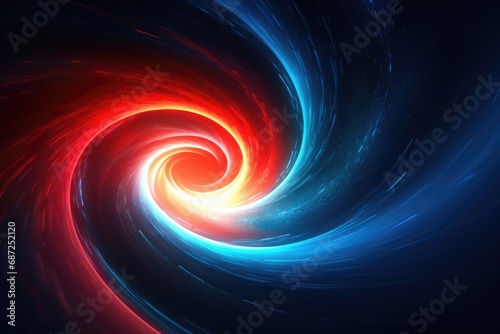 A captivating image featuring a swirling pattern of blue and red colors. Perfect for adding a touch of vibrancy and energy to any project