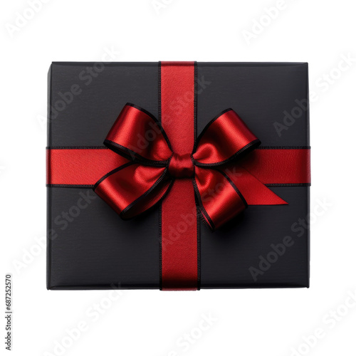 black gift box red bow