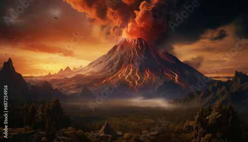 Volcano Mars Landscape Wallpaper
