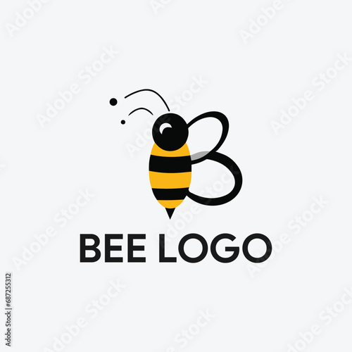 bee buzz logo design vector