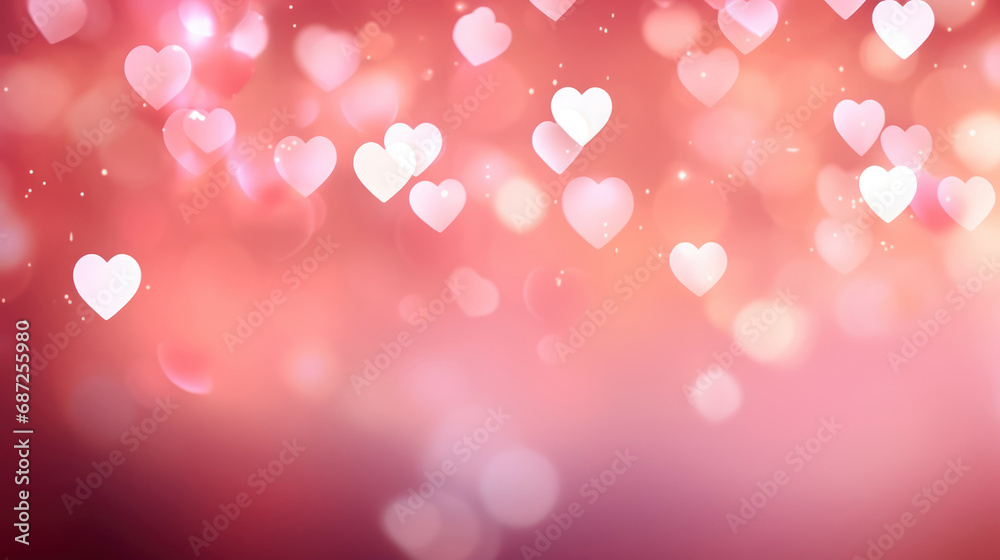 Festive background banner of hearts with bokeh for Valentine's Day ...