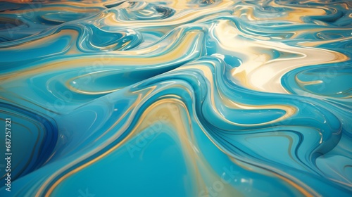 A digitally created floor pattern reminiscent of underwater scenes  with fluid shapes and marine-inspired colors.