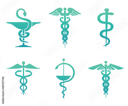 Caduceus as a symbol of medicine. Signs of medicine photo